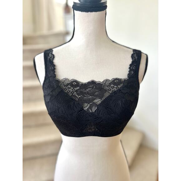 Soma Black Lace Overlay Bra 36C - Picture 1 of 7